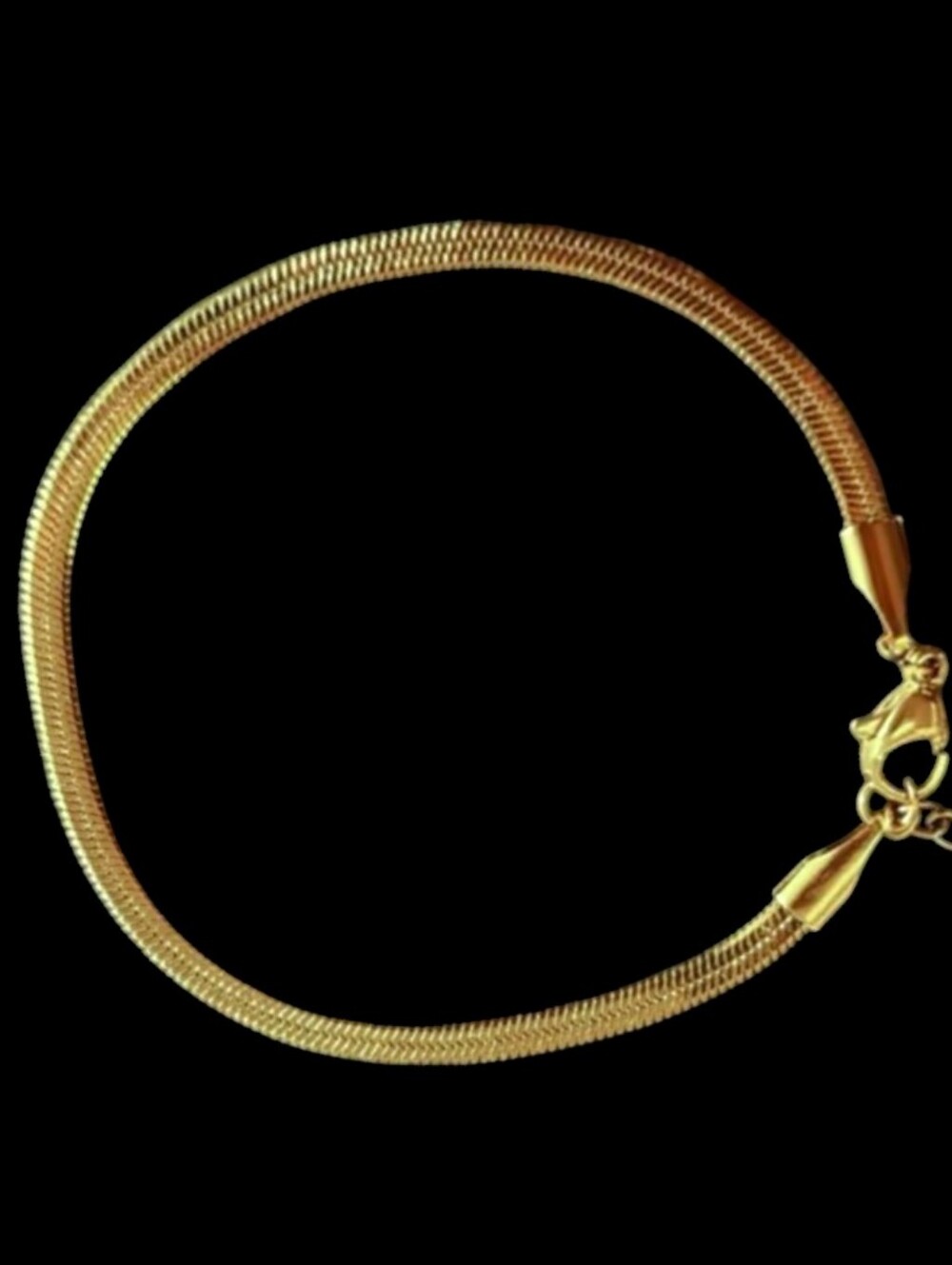 14k Gold Plated Herringbone Ankle Bracelet - 8.5" + 2 Inch Extension